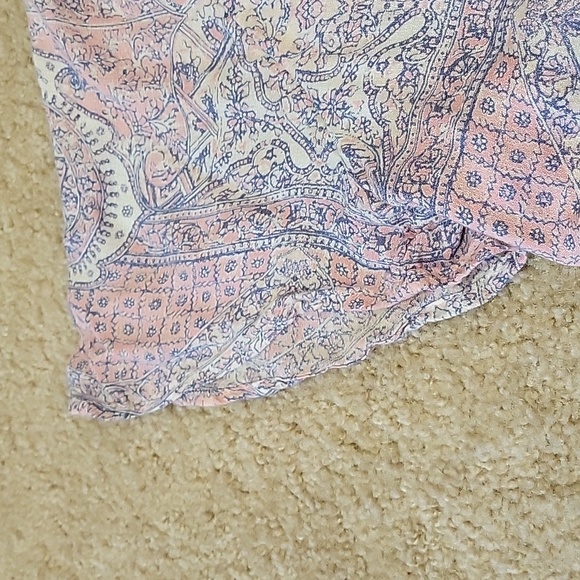 Pink Medallion Babydoll Blouse Lucky Brand Medium - Picture 3 of 7